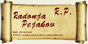 Radonja Pejakov vizit kartica